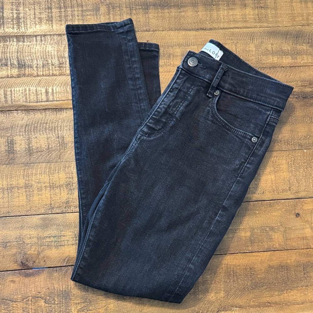 Loft Black Denim Skinny Jeans size 4P
